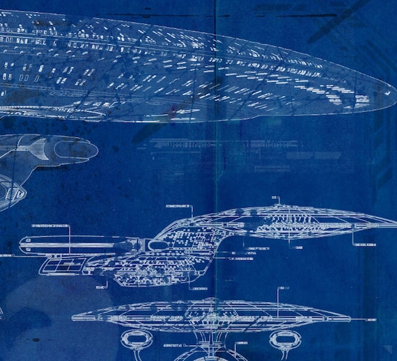 スタートレック エンタープライズ USS 1701-D 設計図 アートプリント