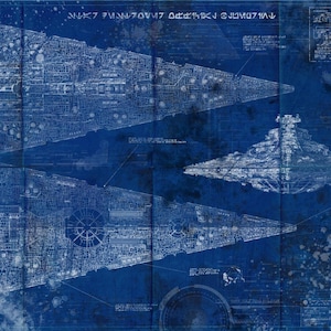 Imperial Star Destroyer Star Wars Poster Blueprint (A2 = 420mm*594 or 16.5' * 23.4')