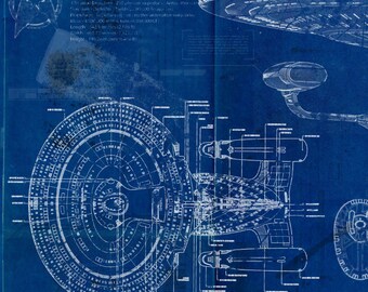 Star Trek Enterprise USS 1701-D Blueprint Art Print - Etsy