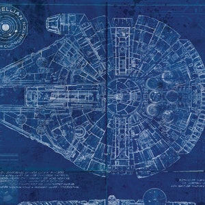 Buy Millennium Falcon Star Wars Poster Blueprint Version 2 A2 420mm594 ...