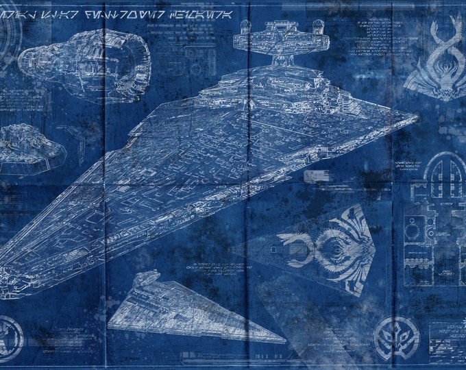 Millennium Falcon Star Wars Poster Blueprint Version 2 (A2 = 420mm*594 ...