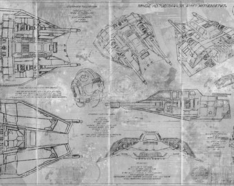 Snowspeeder T-47 Star Wars Poster Blueprint (A2 = 420mm*594 ou 16.5' * 23.4')