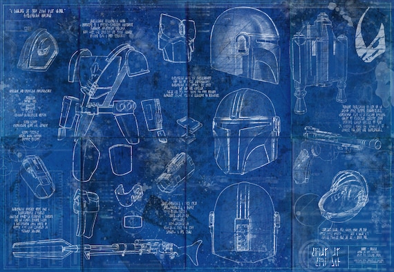 Mandalorian Aged Schematic Equipment Print. - Etsy
