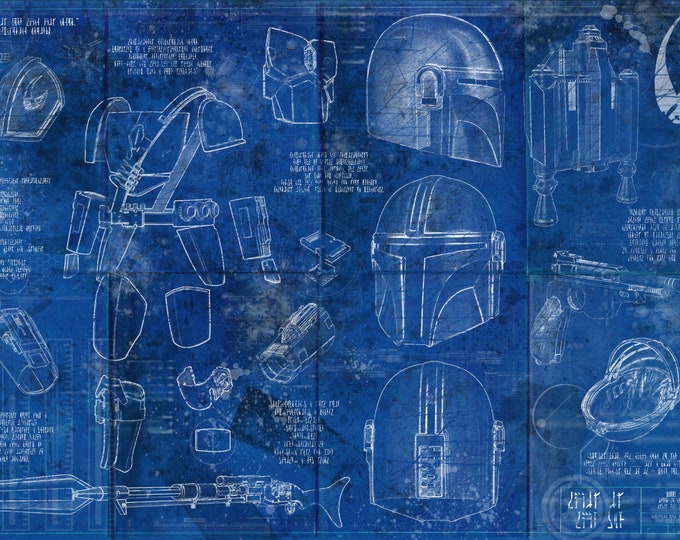 Millennium Falcon Star Wars Poster Blueprint Version 2 (A2 = 420mm*594 ...