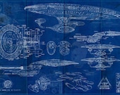 Star Trek Enterprise USS 1701-D Blueprint Art Print