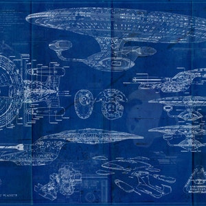 Star Trek Enterprise USS 1701-D Blueprint Art Print