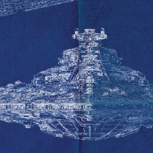 Imperial Star Destroyer Star Wars Poster Blueprint A2 420mm594 or 16.5' 23.4' image 3