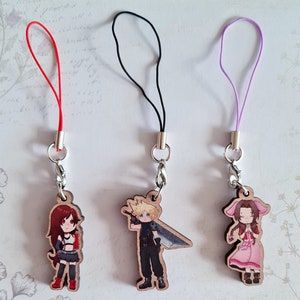 Final Fantasy VII Wooden Charms - Cloud, Tifa, Aerith