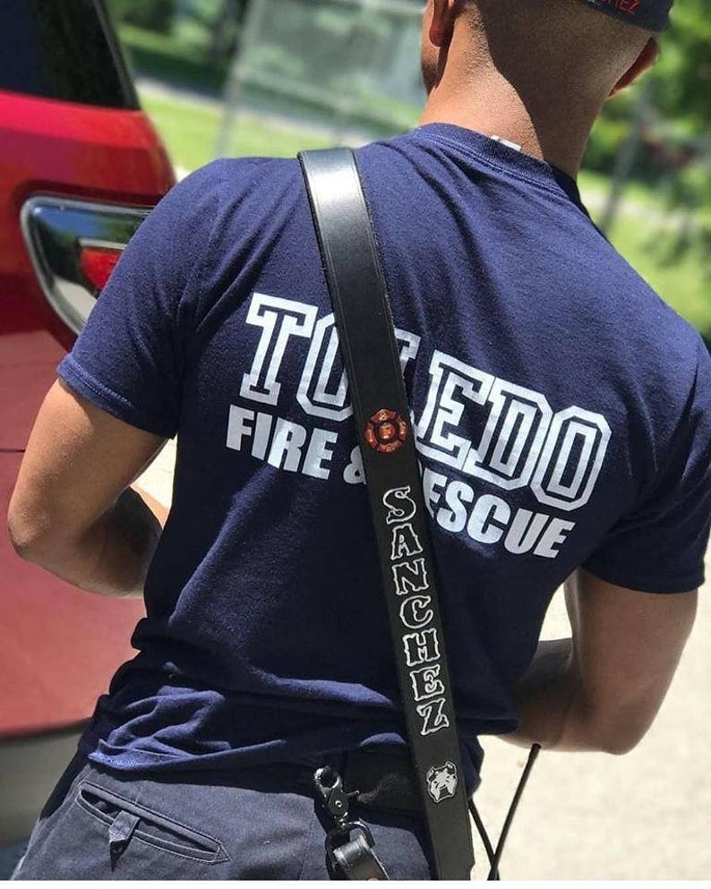 Firefighter Leather Radio Strap EMS NonStitched Radio Strap Etsy