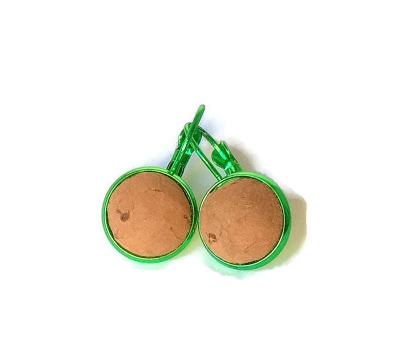 cork jewelry Cork ball earrings cork earrings half sphere earrings vegan earrings vegan jewelry blue cork earrings Portuguese jewelry