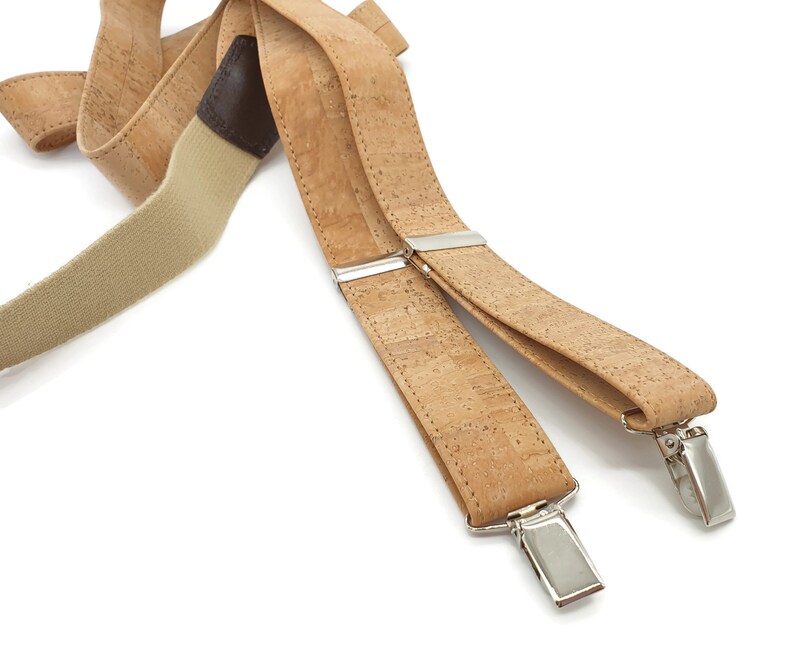 Cork clip on suspenders Portuguese cork suspenders unisex Etsy