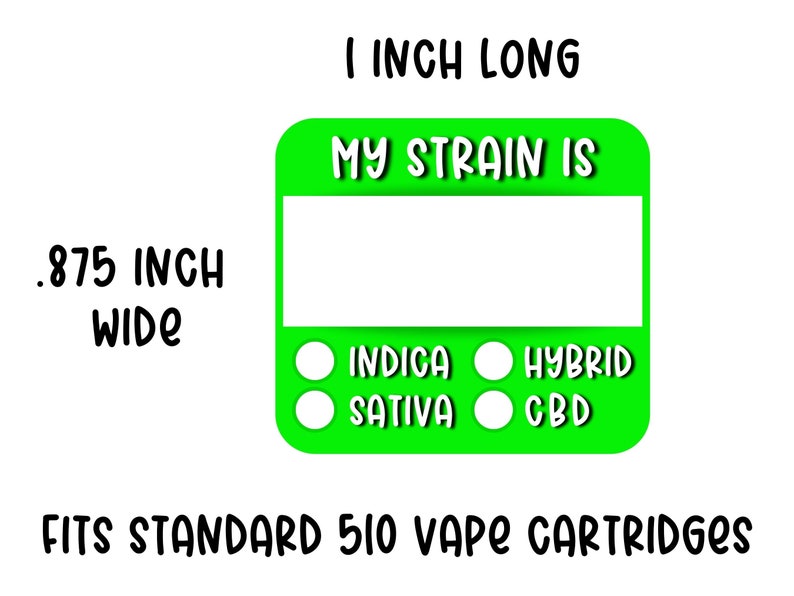 Vape Cartridge Strain Label Dab Pen Cart Strain Sticker Etsy Canada