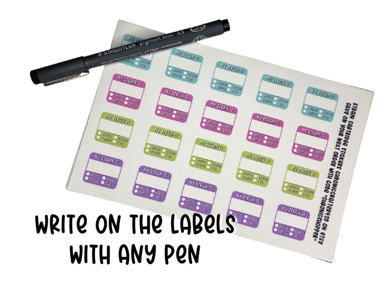 Vape Cartridge Strain Label Dab Pen Cart Strain Sticker Etsy Canada