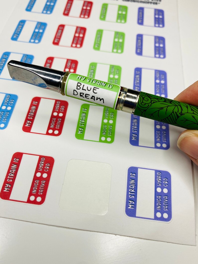 Vape Cartridge Strain Label Dab Pen Cart Strain Sticker Etsy Canada