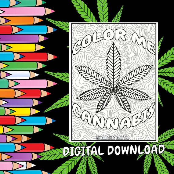 Download A Stoner Coloring Book Color Me Cannabis Instant Digital Etsy