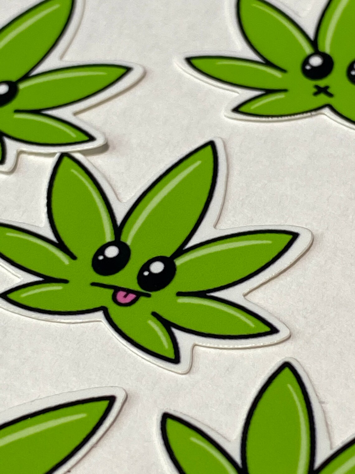 Stoner Emoji Weed Leaf Sticker Set 12 Marijuana Cute Kawaii Etsy