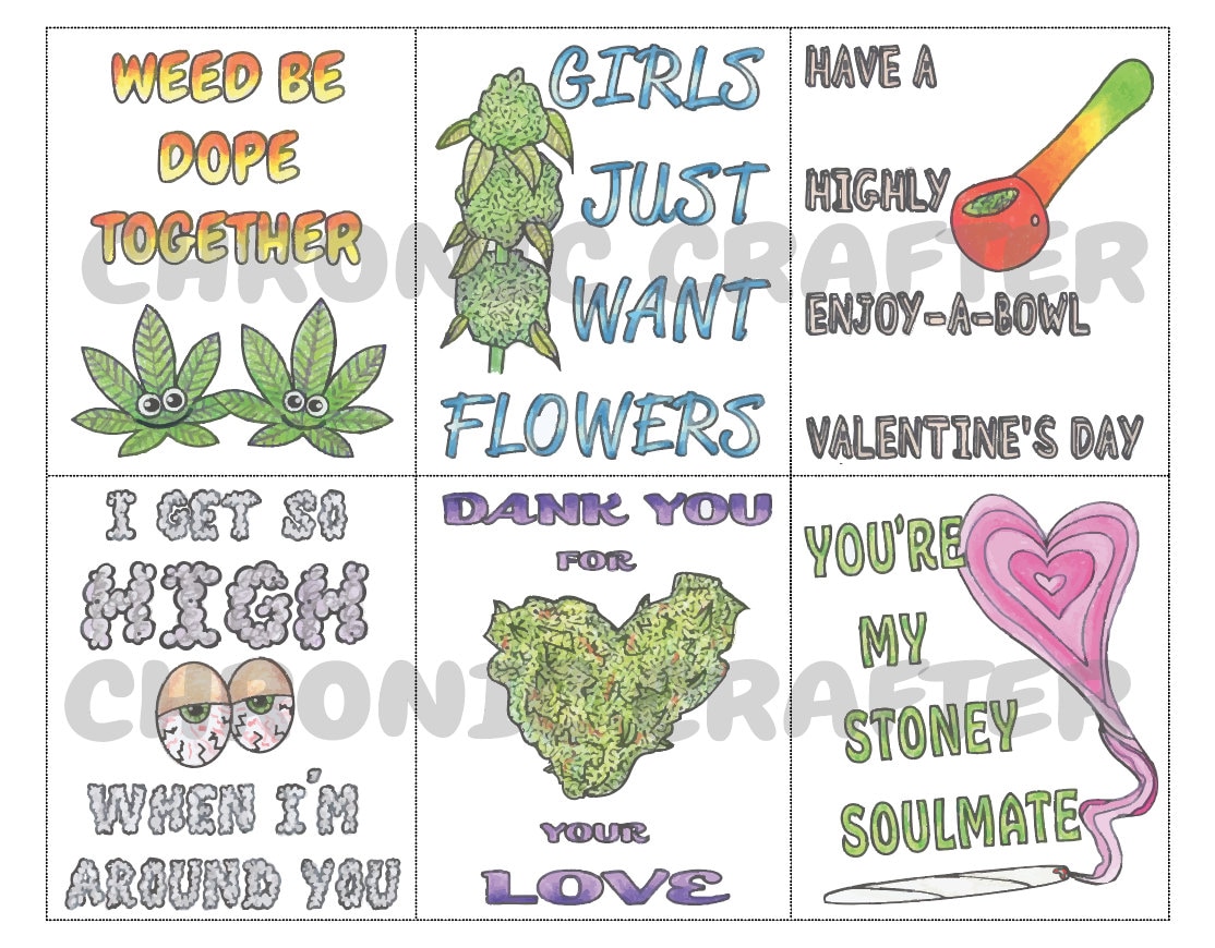 printable stoner valentine s day cards instant digital etsy