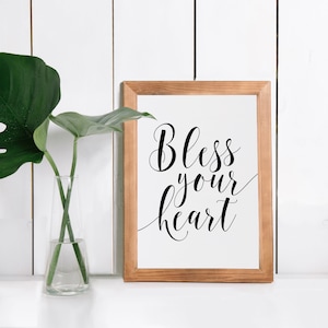 Bless Your Heart Printable Wall Decor Printable Southern - Etsy