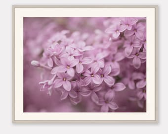 Purple Lilac Floral Photo Print | Shabby Chic Lilac Antique Style Floral Art | Vintage Style Botanical Print | Large Living Room Wall Art