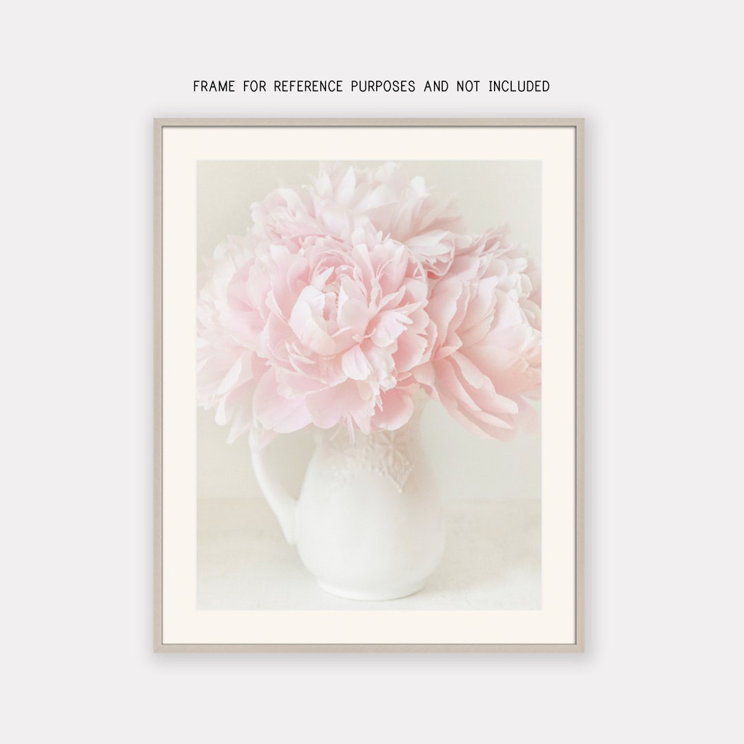 Peony Art Print Pink Peony Floral Art Shabby Chic Flower - Etsy