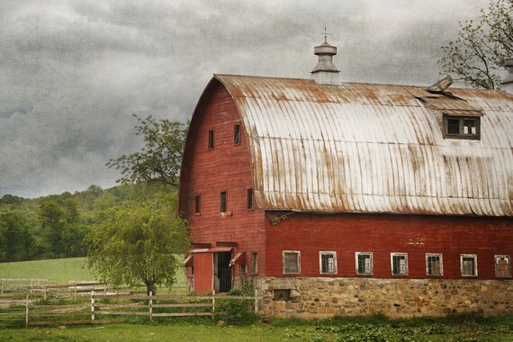Rustic Red Barn Wall Art Farmhouse Decor Country Barn Etsy