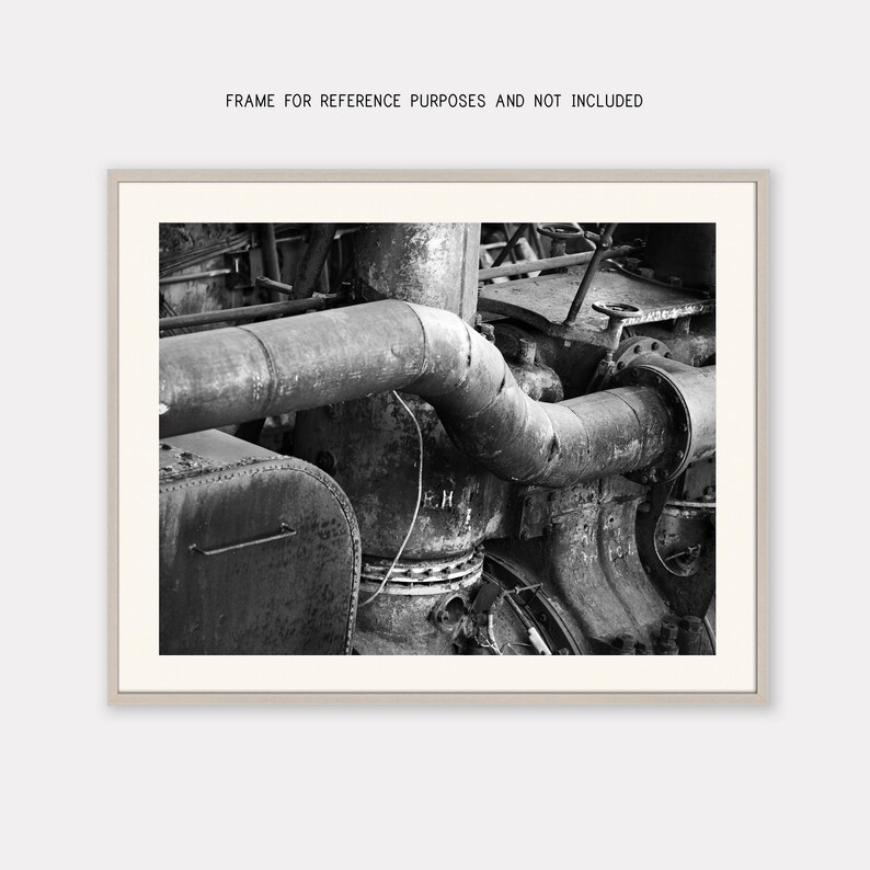 Modern Industrial Black and White Masculine Wall Art Etsy