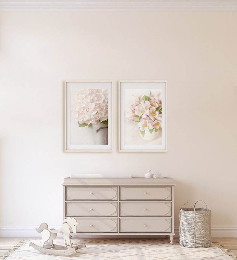 Soft Pink Floral Wall Art Pastel Photo Art Romantic Country Etsy