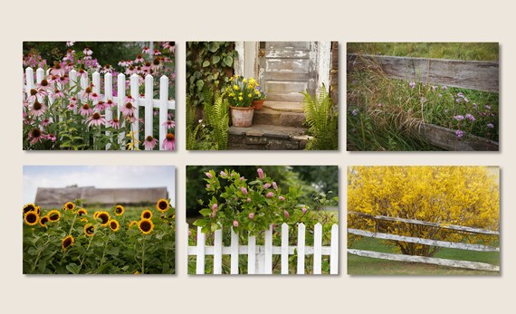 Cottage Style Home Decor Wall Gallery Set Of 6 Rustic Style Etsy