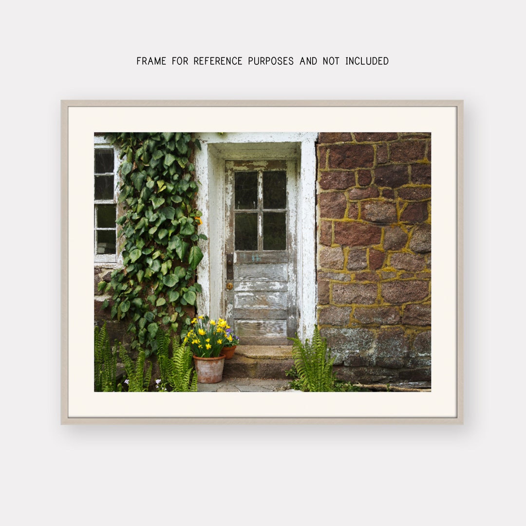 Rustic Vine Covered Door Photo French Country Style Wall Art Etsy