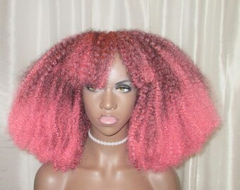 Essence Wigs Nubian Queen Full Cap Afro Wig Brown Etsy