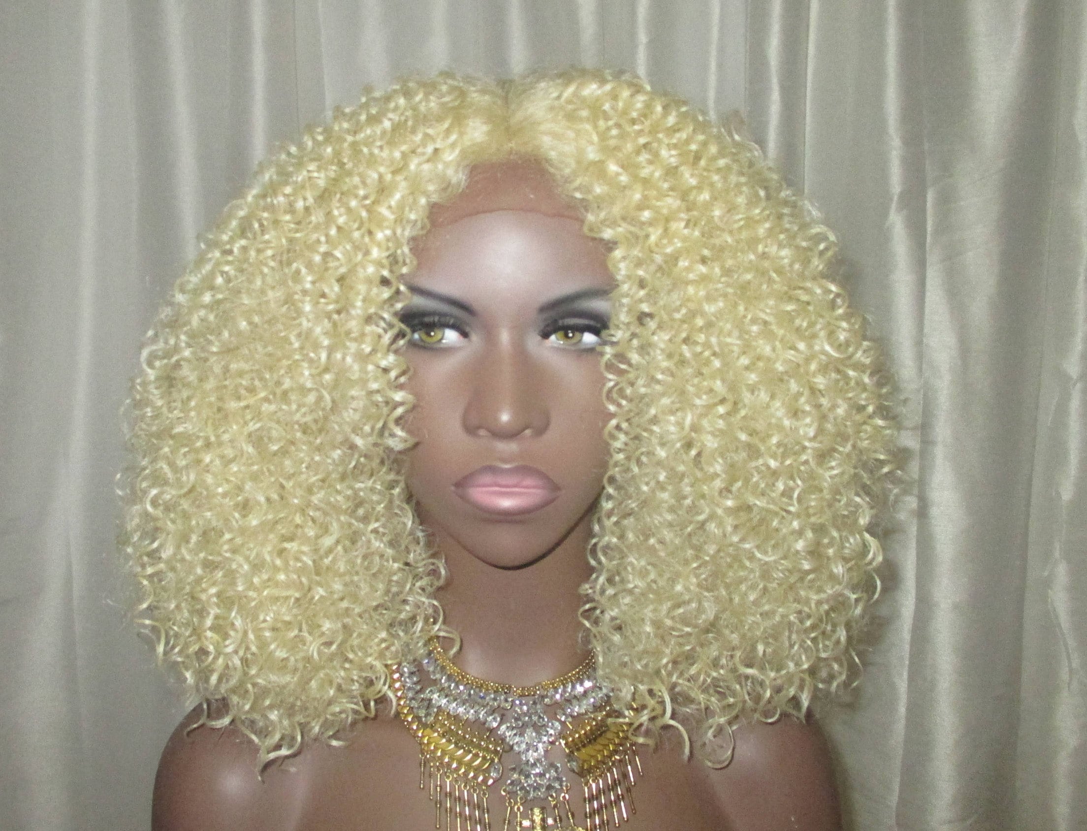 Essence Wigs Platinum Bleach Blonde Curly Wig