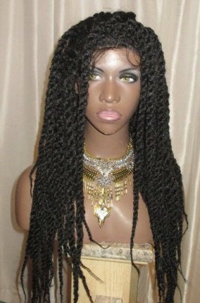Essence Wigs Cuban Twist Crochet Lace Front Wig Unit Black
