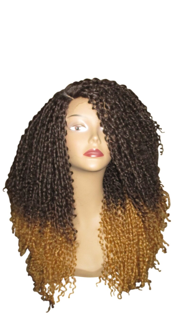 Essence Wigs Ombre Blonde Kinky Straw Curled Lacefront Wig Etsy