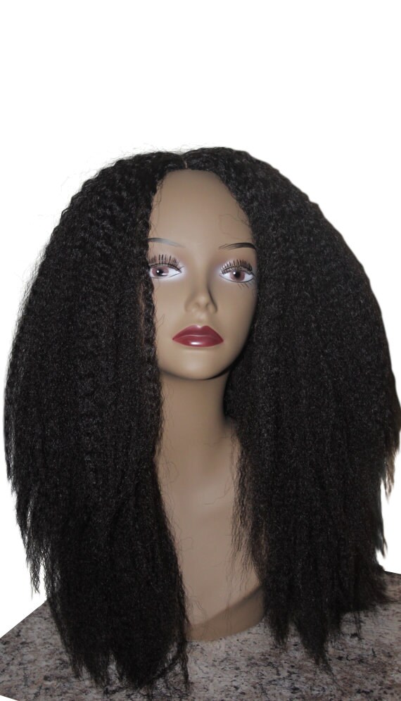 Essence Wigs Kinky Straight Wig Thick Textured Full Cap Blow Etsy