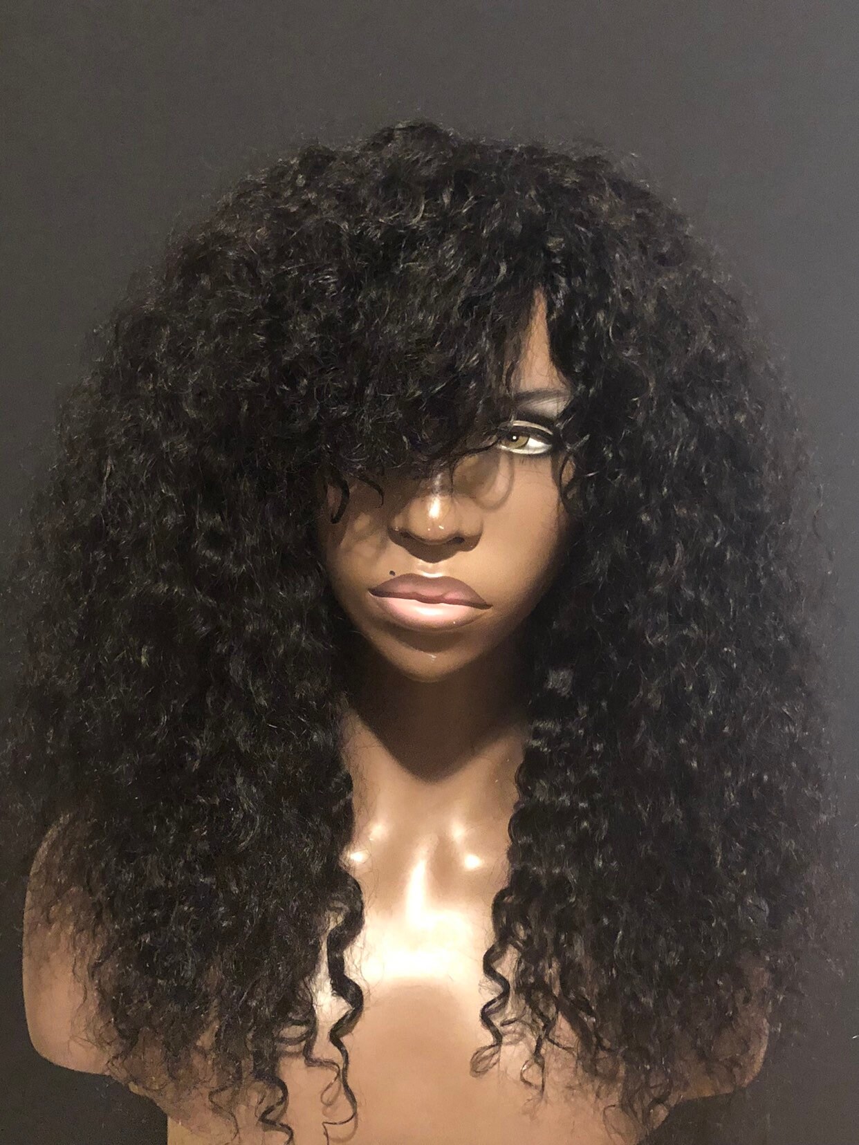Essence Wigs 100 Human Hair Black Swoop Bangs Wig Natural