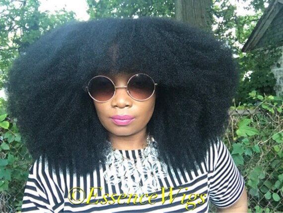 Essence Wigs Gorgeous 4c Bangs Afro Kink Bohemian Vibe Fro Etsy