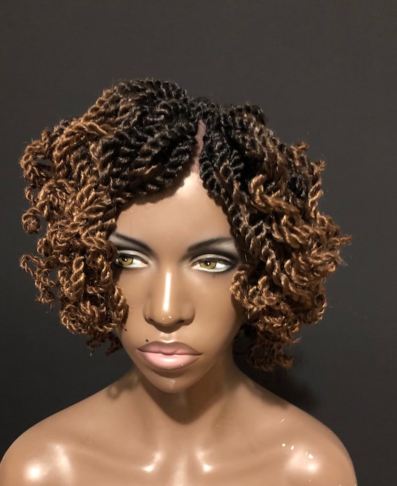 Essence Wigs Curly Short Twists Crochet Wig Black Natural Hair Etsy