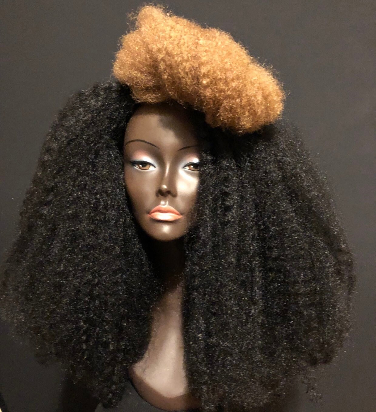 Essence Wigs Black Blonde Two Tone Streak Wig Unit Natural Hair