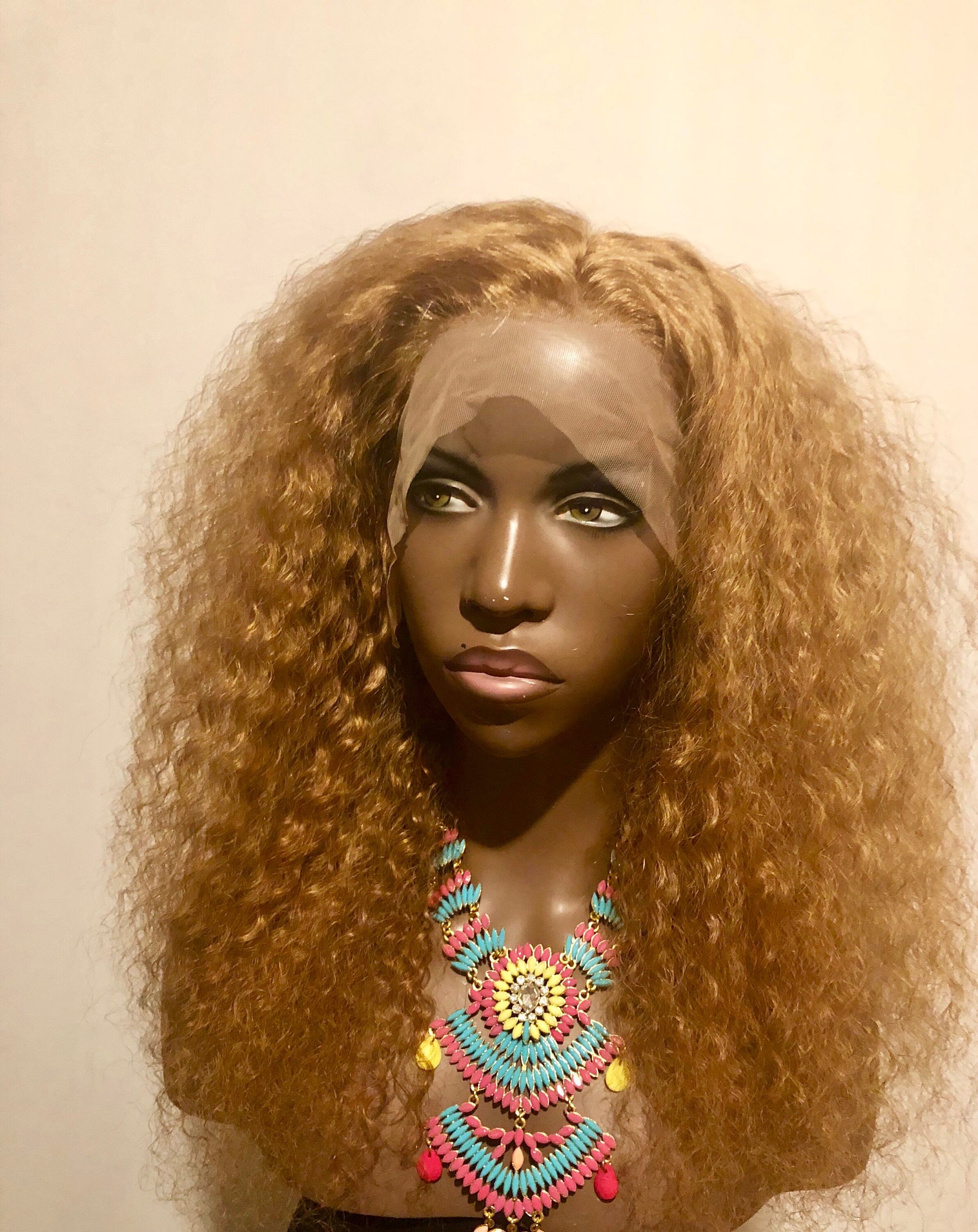 100 Brazilian Human Hair Honey Blonde Girlie Kinky Curly Lace