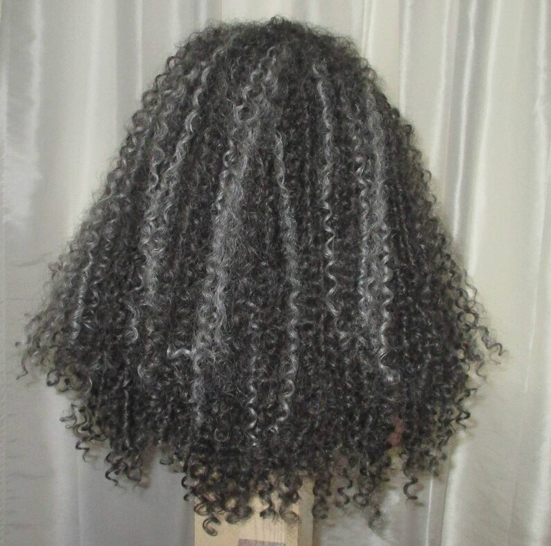 Essence Wigs BIG GRAY Wig Kinky Curly Natural Hair Wig ...