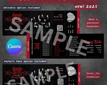 Editable Stray Kids Dominate World Tour Ticket | Printable Kpop
