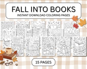 Coloriages lecture d'automne : lecture d'automne confortable (fichier PDF A4)