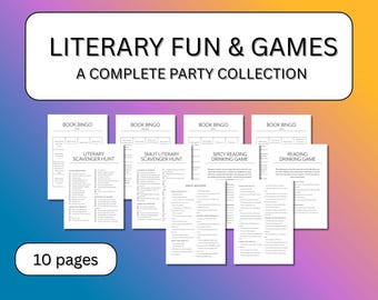 Book Club Games Bundle: Bingo, Scavenger Hunts, Drinking Games (A5 PDF)