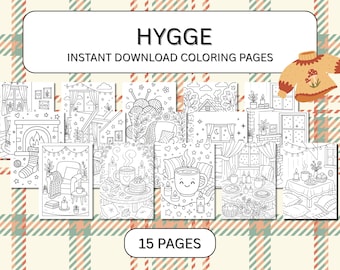 Hygge Ausmalbilder: Gemütliche Momente (A4 PDF File)