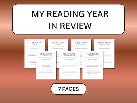 Reading Year Reflection Journal: Book Lover Gift (A5 PDF)