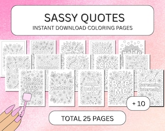 Coloriage Sassy Quotes : Real Talk Vibes (fichiers PDF A4)