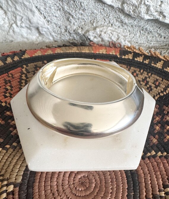 Vintage JCrew Hinged Silver Bangle - image 1