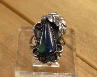Vintage Sterling Silver Azurite Malachite Ring Size 5