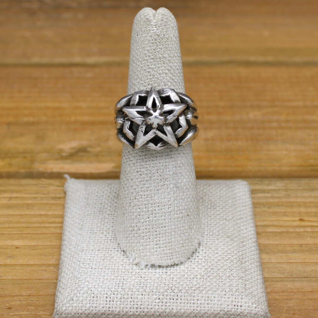 Vintage Sterling Silver 5-point Star Ring Size 7.25 - Etsy