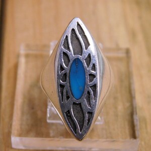 Unique Turquoise Sterling Silver Ring size 4.5